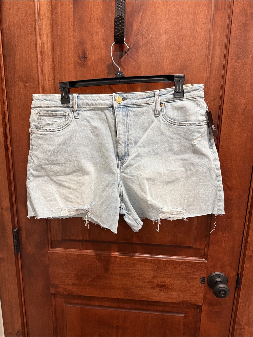 Kut from the Kloth Light Blue Distressed Denim Cutoff Shorts